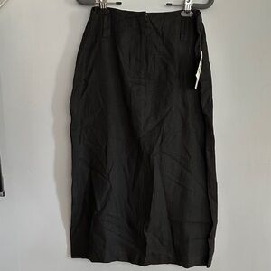 Island Republic Black linen Midi Skirt size 6
